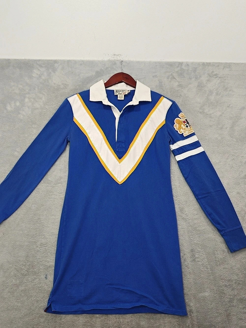 Ralph Lauren Rugby Long Sleeve Jersey Dress  Blue XS